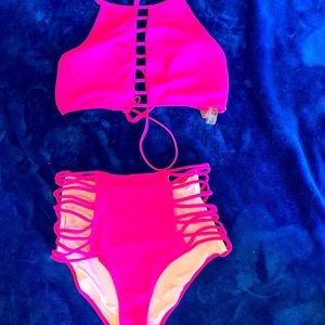 Neon pink used clean bikini